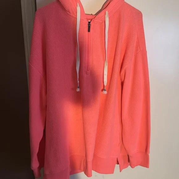 Maurices Pink Zip-Up Sweater with Hood - Picture 2 of 3